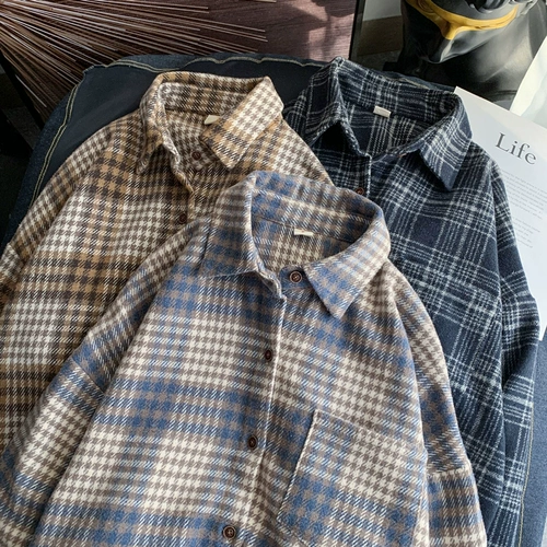 Осенняя рубашка для отдыха, универсальная трендовая куртка для влюбленных, оверсайз