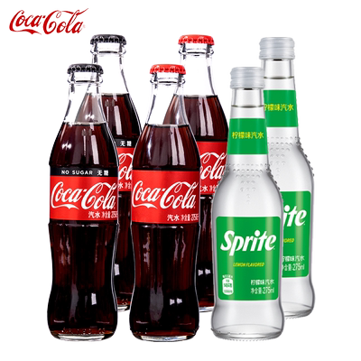 可口可乐经典玻璃瓶275ml*6瓶