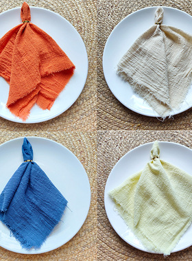 纱布餐巾布纯色Cheesecloth婚礼派对口布西餐桌装饰餐垫棉