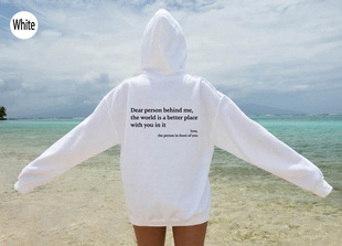 dear person behind me 连帽衫 素色字母卫衣 Oversized Hoodie