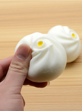 工厂直销慢回弹大号6cm真包子柔软可捏Pu真馒头玩具挂件
