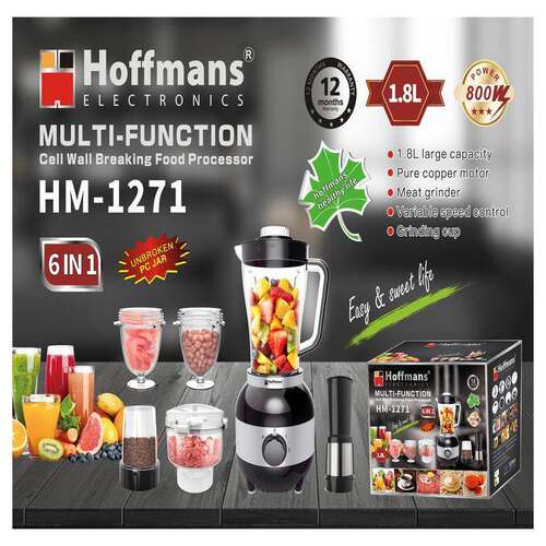 Hoffmans1271 6 in1 Multi - Function Food Processor 8pcs/CTN