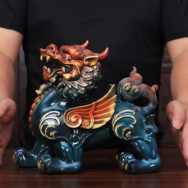 招财铜貔貅摆件一对纯铜貔貅客厅聚财貔恘玄关办公室装饰开业礼品