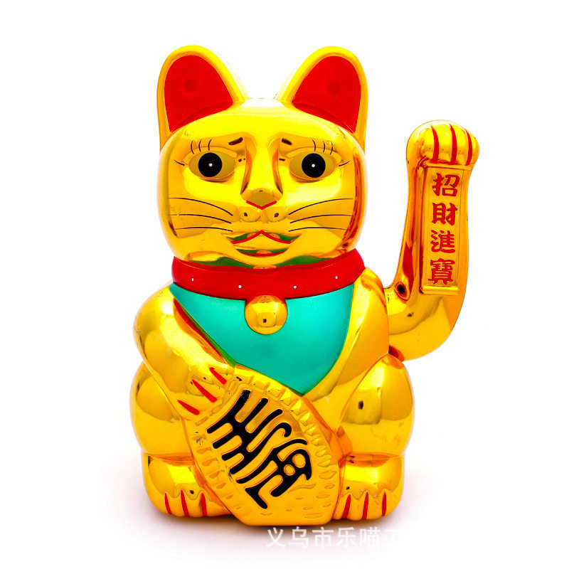 电镀金色16寸电动摇手塑料猫礼品猫开业摆件