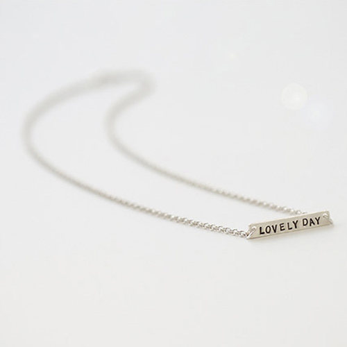 韩版小众气质字母S925纯银锁骨链