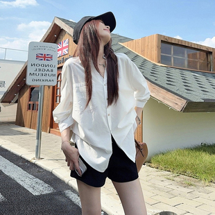 粉色长袖 韩系chic别致小衫 防晒衬衫 2026新款 上衣 外套早秋女装 法式