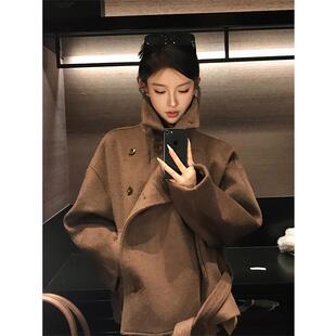 羊毛呢外套 韩系小个子加厚短款 高级感羊绒呢子大衣女2025冬季 新款