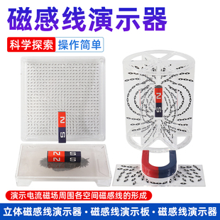 磁感线演示器平面立体磁场实验器材铁针铁砂粉末款磁流体实验教师演示用磁现象观察片初高中学生物理器材教具