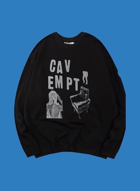 C.E CAV EMPT圆领卫衣日系复古宽松 水洗蜡染休闲宽松秋冬长袖