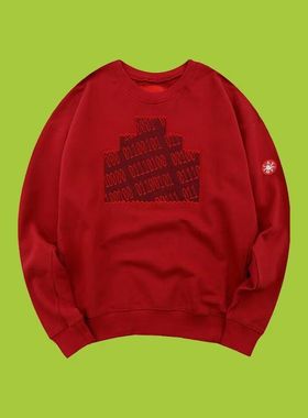 CAVEMPT ce红色卫衣刺绣蜡染宽松秋冬潮ins原宿男女款情侣装