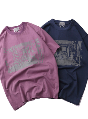 CAV EMPT 蜡染复古风格3M印花反光男女T桖 日系潮 CE情侣短袖ins