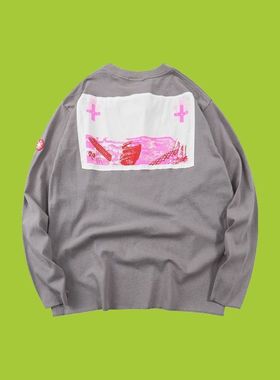 CAVEMPT日系潮牌CE宽松嘻哈街头风男女宽松圆领长袖T恤打底衫潮