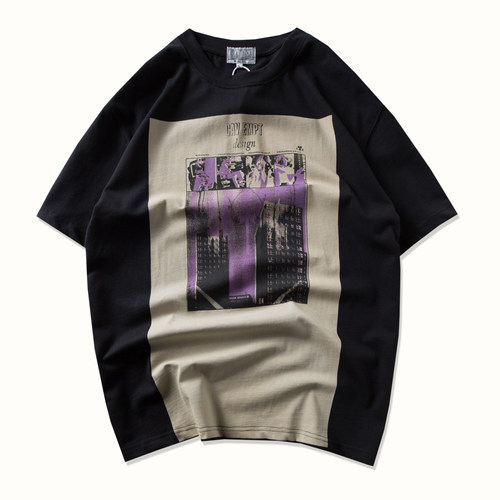 CAVEMPT C.E GREY LONG BOX TEE摩天大楼印花宽松男女情侣短袖T恤