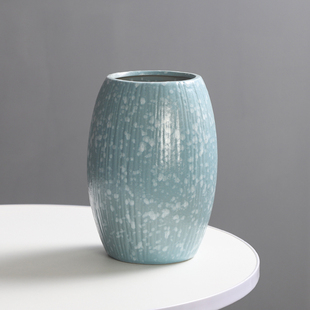 无孔复古简约陶瓷装 饰花瓶干花鲜花粗陶陶罐家居客厅桌面插花摆件