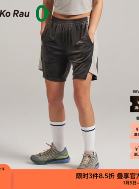 素然AnKoRau 安高若夏季女士柔软舒适涤纶丝绒黑色宽松休闲裤短裤