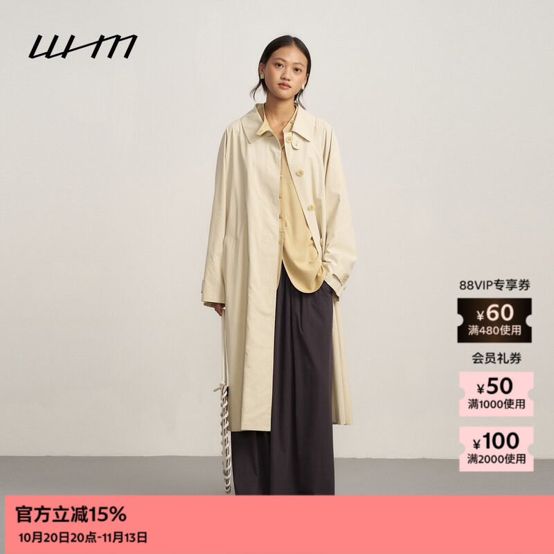WHM细腻薄棉布宽松风衣