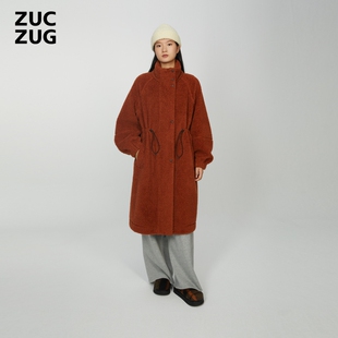 宽松显气质羊毛立领长外套 女士休闲气质经典 ZUCZUG 素然秋季