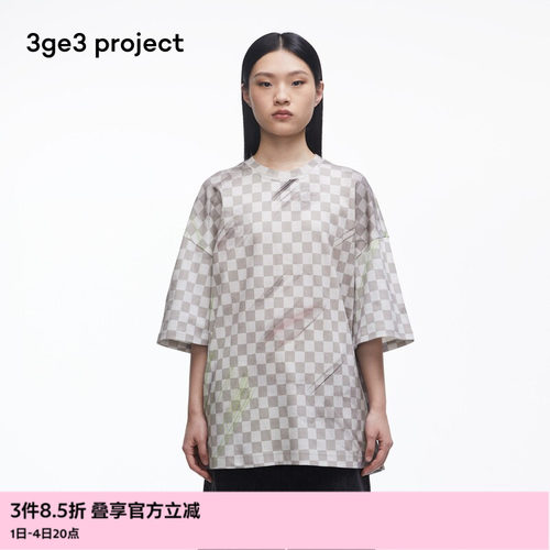 3ge3 project纯棉针织布男T恤