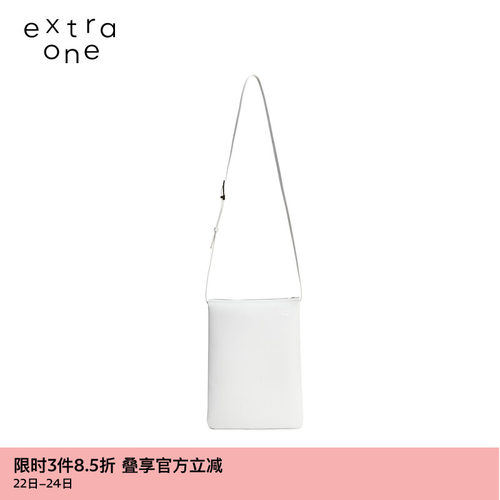 牛皮扁平斜挎包单肩包小众设计