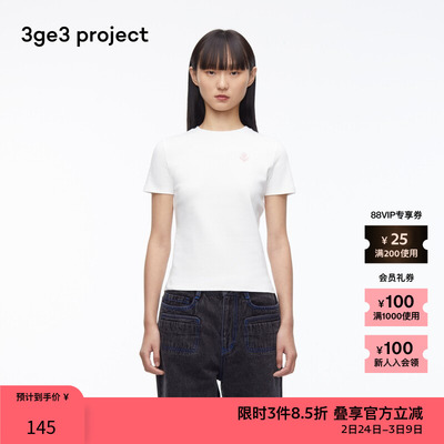 3ge3project纯棉针织布女T恤