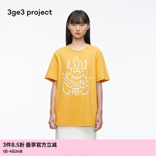 3ge3project纯棉针织布男T恤