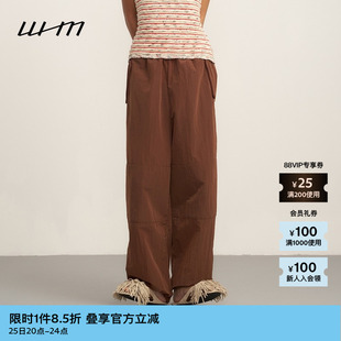 春夏女士气质日常尼龙布松紧腰束脚休闲裤 素然WHM 长裤 新品