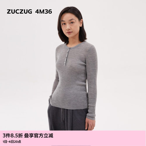 ZUCZUG4M36细针羊毛亨利领打底