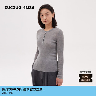 女士休闲细针羊毛亨利领打底 25春季 素然ZUCZUG 4M36