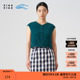 klee 夏季 女士休闲气质经典 素然klee 宽松舒适亚麻小V领无袖 马甲