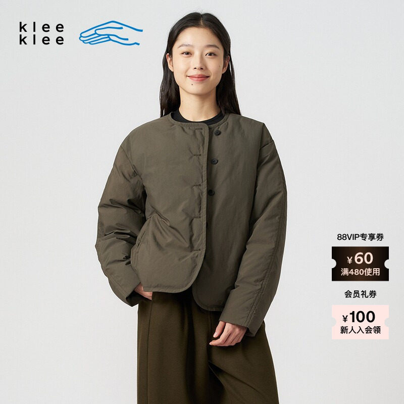 素然klee klee 冬季女士休闲气质回收尼龙羽绒短外套
