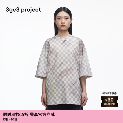 3ge3 project纯棉针织布男T恤