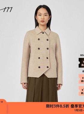 素然WHM 羊毛驼绒廓形时尚利落百搭保暖双面呢短夹克