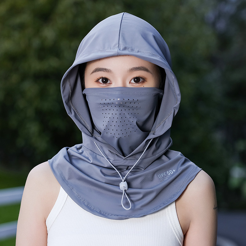防晒护颈面罩冰丝防晒帽子
