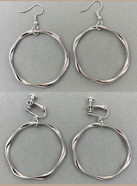 复古圆圈耳环女2026年新款潮ins冷淡风港风气质夸张圈圈耳钉耳夹