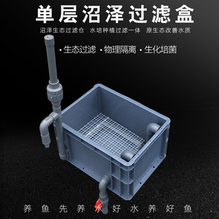 沼泽过滤鱼缸滴流瀑布过滤器周转箱过滤箱瀑布出水口打孔配件分层