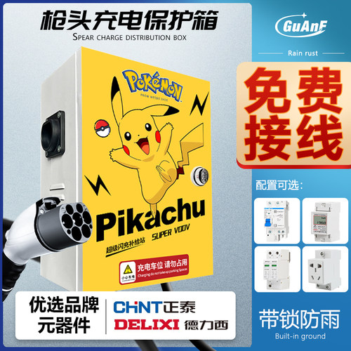皮卡丘定制图案新能源汽车充电箱