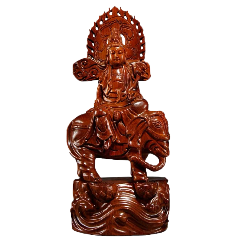 文殊华严三圣家居客厅红木工艺品