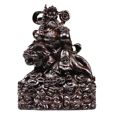 赵公明客厅木雕陈古红木