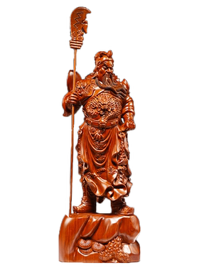 花梨关公武财神店铺开业送礼木雕