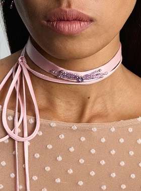 USELESSOBJECTS优优璐同款烟花真丝刺绣choker轻奢小众项链锁骨链