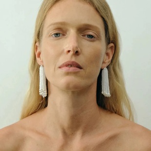 欧美张悦儿同款流苏项链耳坠小众设计感长款毛衣链气质小众轻奢女