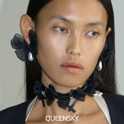 USELESSOBJECTS优优璐同款手工丝带蝴蝶结choker轻奢高级锁骨链