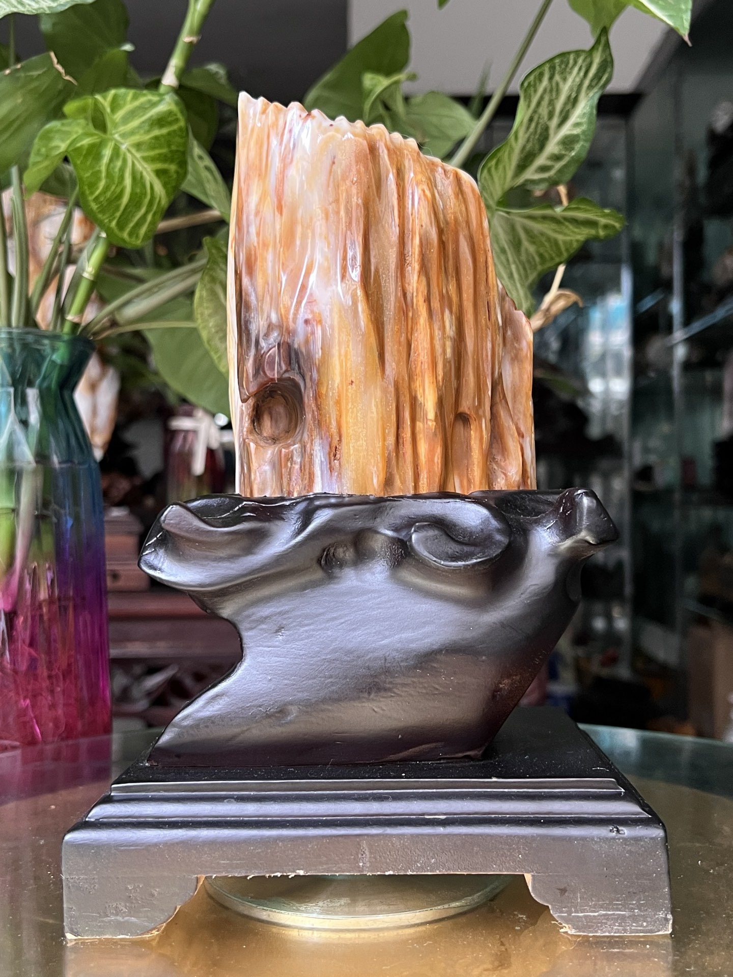 缅甸树化玉原石镇宅招财138868号木化石树化石天然硅化木奇石摆件