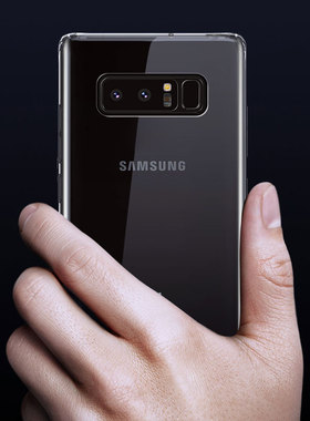 彪翔 适用于三星note8手机壳硅胶透明软壳微磨砂黑色保护套全包防摔男女同款