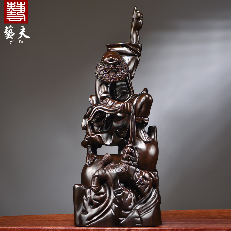黑檀木雕达摩祖师佛像摆件实木