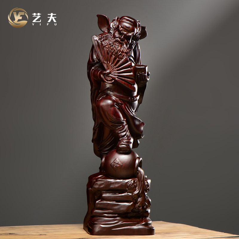 天师实木质客厅玄关摆设钟馗神像