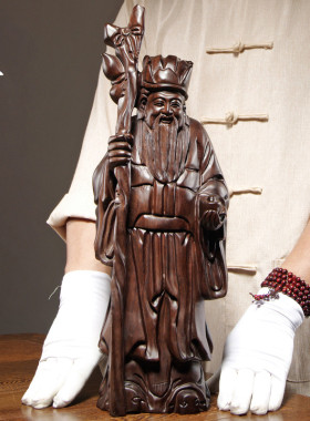 黑檀木神像摆件家居客厅土地爷