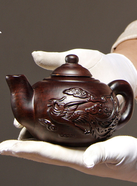 实木雕刻茶壶客厅博古架工艺礼品