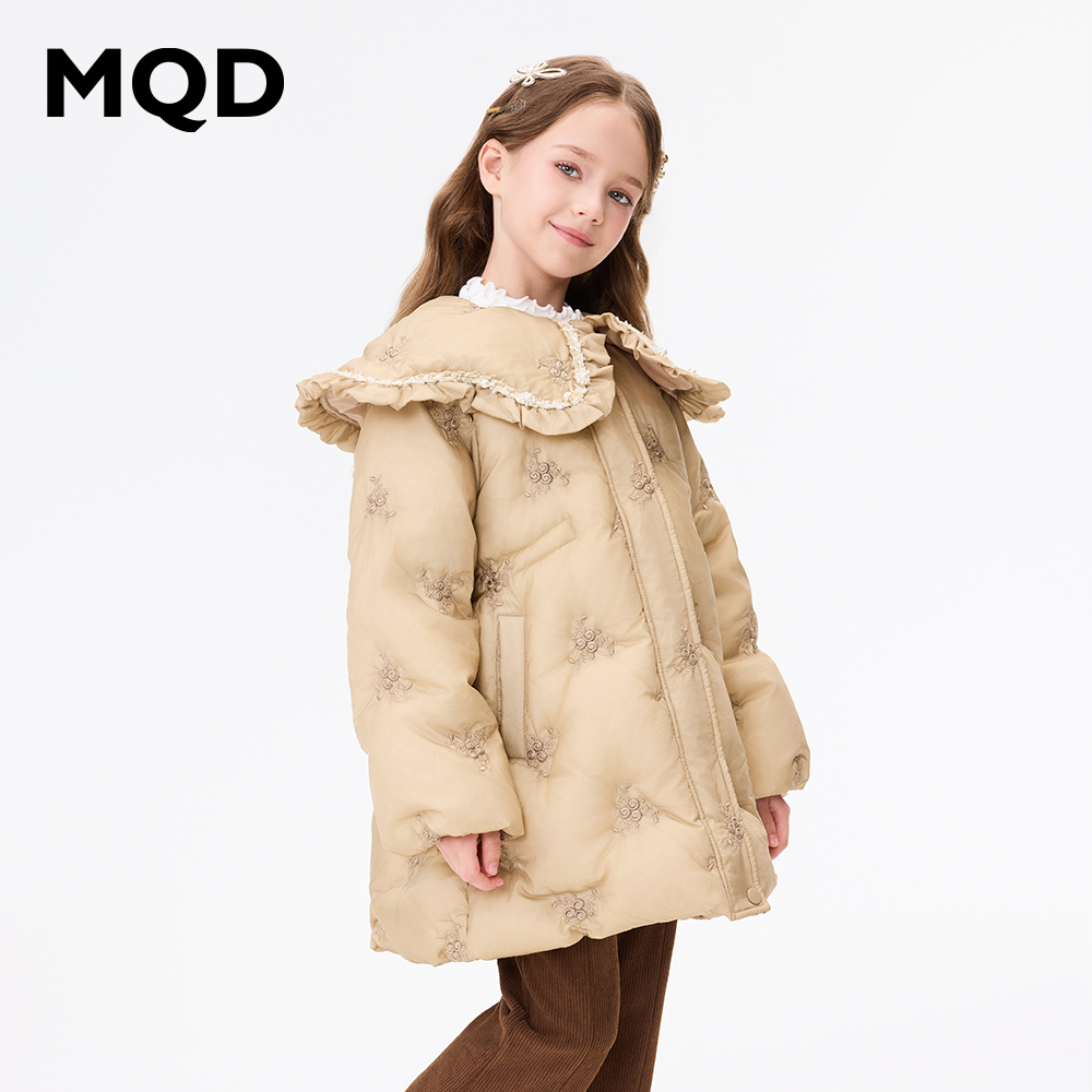 MQD女童冬季精致小香风翻领羽绒服234411310