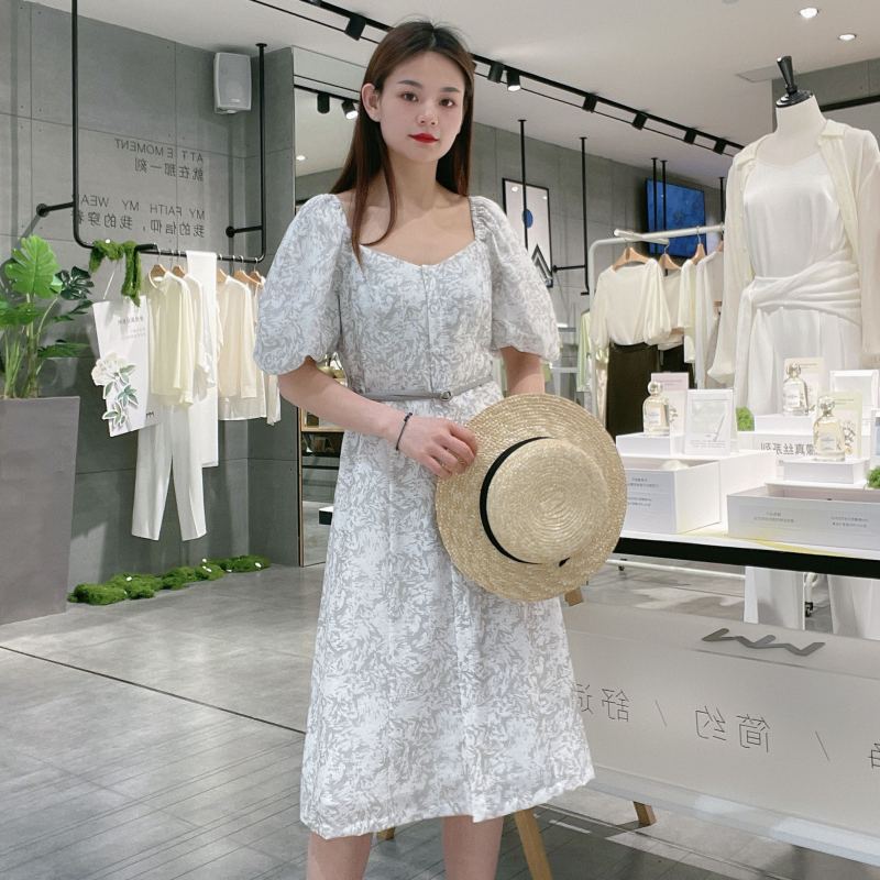 麦檬女士碎花泡泡袖清新连衣裙5E5192241图片